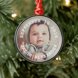 Einfach Sweet Baby Foto Ornament Aus Metall