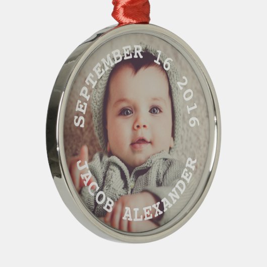 Einfach Sweet Baby Foto Ornament Aus Metall (Rechts)