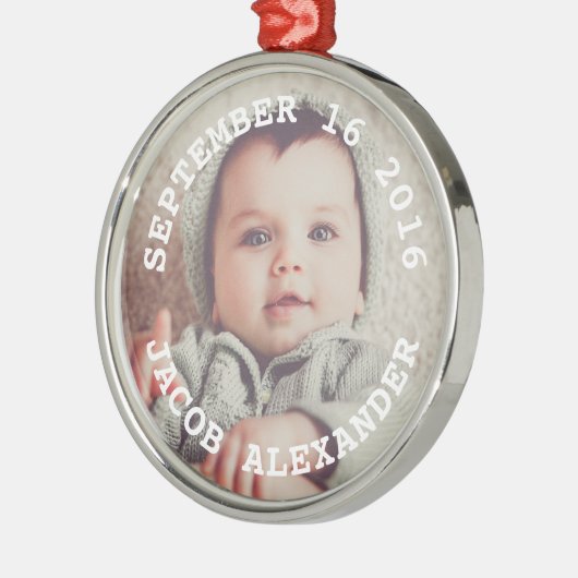 Einfach Sweet Baby Foto Ornament Aus Metall (Links)