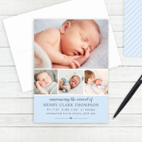 Einfach Sweet Blue Baby Boy Foto Collage Birth