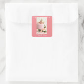 Einfach Sweet Pink Baby Girl Foto vielen Dank Quadratischer Aufkleber (Tasche)