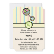 Einfach Sweet Rattle Baby Shower Einladung