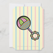 Einfach Sweet Rattle Baby Shower Einladung (Rückseite)