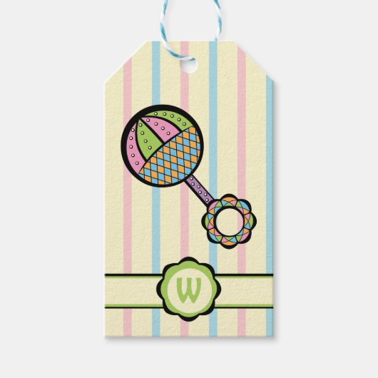 Einfach Sweet Rattle Gift Tag Geschenkanhänger (Vorderseite)