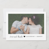 Einfach Sweet Wedding Danke Foto Card (Vorderseite)
