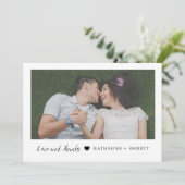 Einfach Sweet Wedding Danke Foto Card (Stehend Vorderseite)