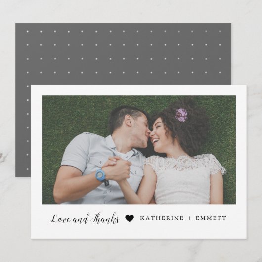 Einfach Sweet Wedding Danke Foto Card (Vorne/Hinten)