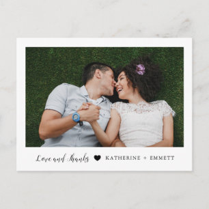 Einfach Sweet Wedding Vielen Dank Foto Postcard Postkarte