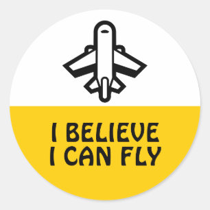 Einfach Symbole - FLUGZEUG / FLUGZEUG + Ihre Ideen Runder Aufkleber