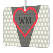 Einfach Symbole - HERZ + Ihr Monogramm Autolufterfrischer (Links)