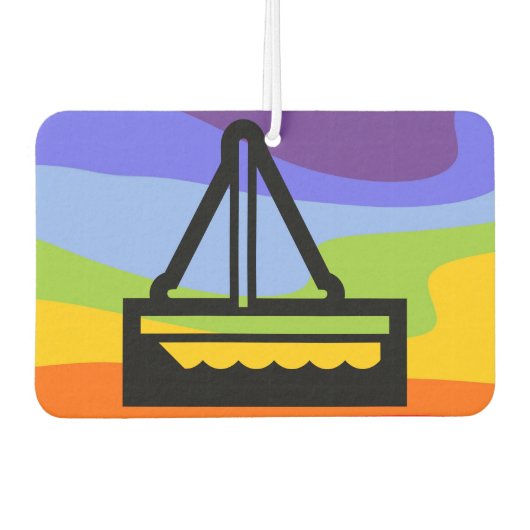 Einfach Symbole - SAILBOAT + Ihre Ideen Autolufterfrischer (Vorderseite)