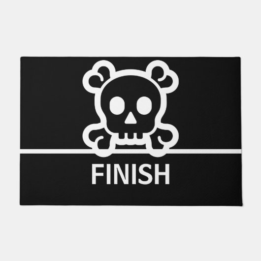 Einfach Symbole - SCHÄDEL u. KNOCHEN + Ihre Ideen Fußmatte (Vorderseite)