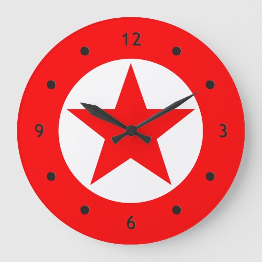 Einfach Symbole / Symbole - DOT STAR + Ideen Große Wanduhr (Vorderseite)