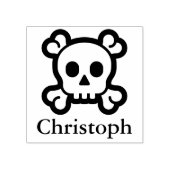 Einfach Symbole / Symbole - SKULL & BONES + Name Gummistempel (Prägung)