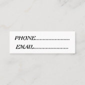 einfach telefonnummerkarte (Rückseite)