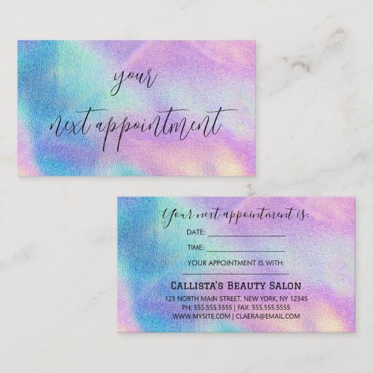 einfach terminkarte (Vorne/Hinten)