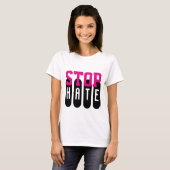 Einfach Textdesign "STOP HATE" T-Shirt (Vorne ganz)