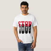 Einfach Textdesign "STOP HATE" T-Shirt (Vorne ganz)
