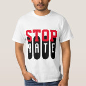 Einfach Textdesign "STOP HATE" T-Shirt (Vorderseite)