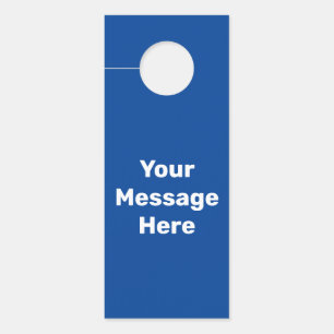 Einfach tiefblauer weißer Text Ihre Meldungsvorlag Türanhänger