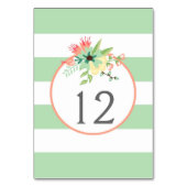 Einfach Tischnummer Tafelkarten mit Blumen und Str (Rückseite)