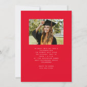 Einfach trendiger roter Foto-Abschluss mit schmale Einladung (Rückseite)