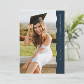 Einfach trendiger, welliger Marinebahn, blauer Fot Einladung (Stehend Vorderseite)