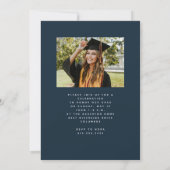 Einfach trendiger, welliger Marinebahn, blauer Fot Einladung (Rückseite)