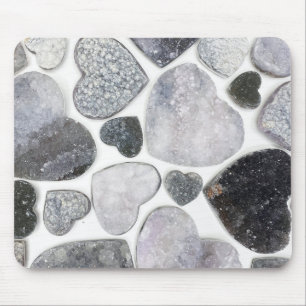 Einfach trendy Schwarz-weiß Crystal Herzmuster Mousepad