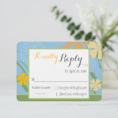 Einfach tropische Hochzeitskarte RSVP Karte (Stehend Vorderseite)