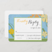 Einfach tropische Hochzeitskarte RSVP Karte (Vorne/Hinten)