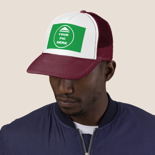 EINFACH! Trucker Hat - Weiß und Maroon - Anpassen Truckerkappe (Beispiel)
