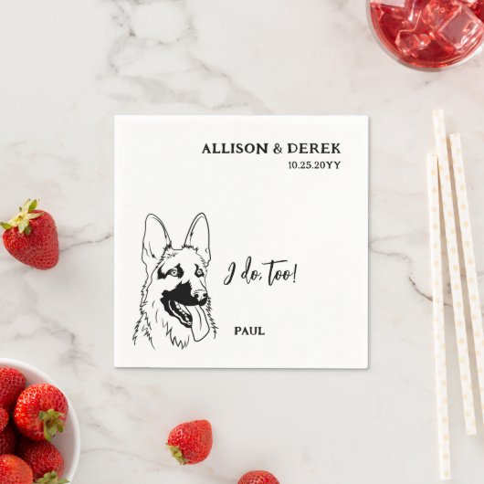 Einfach tue ich zu Hund deutsche Schäferhochzeit Serviette (Beispiel)