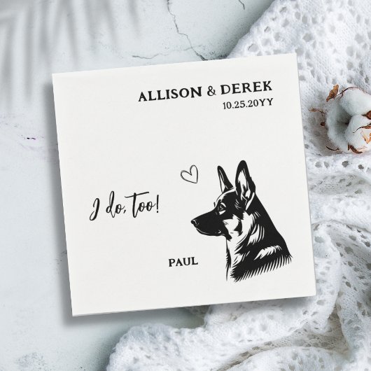 Einfach tue ich zu Hund deutsche Schäferhochzeit Serviette