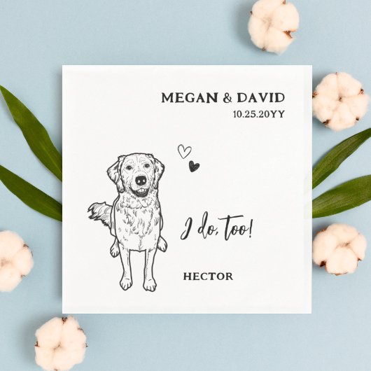Einfach tue ich zu Hund Golden Retriever Hochzeit Serviette