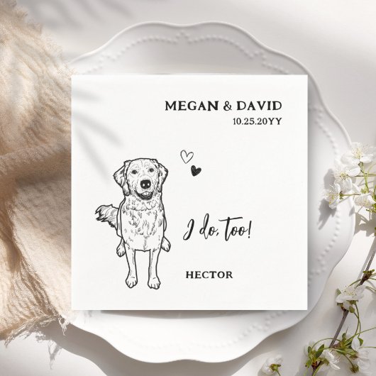 Einfach tue ich zu Hund Golden Retriever Hochzeit Serviette