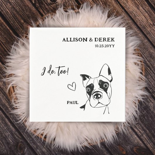 Einfach tue ich zu Hund Name Boxer Wedding Cocktai Serviette