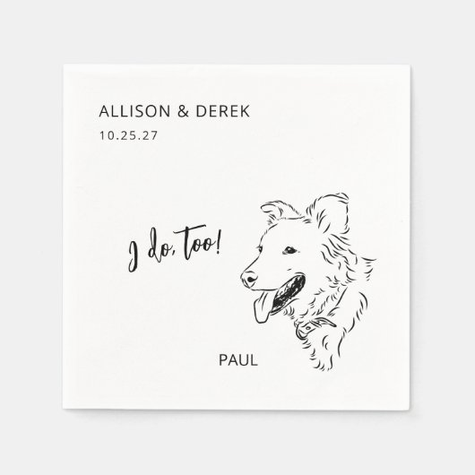 Einfach tue ich zu Hund Rasse Illustrationen Hochz Serviette (Vorderseite)