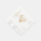 Einfach tue ich zu Hunde Hand Zeichnend Hochzeit Serviette (Ecke)