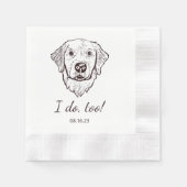 Einfach tue ich zu Hunde Hand Zeichnend Hochzeit Serviette (Vorderseite)