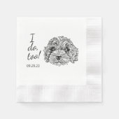 Einfach tue ich zu Hunde Hand Zeichnend Hochzeit Serviette (Vorderseite)