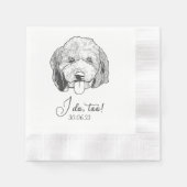 Einfach tue ich zu Hunde Hand Zeichnend Hochzeit Serviette (Vorderseite)
