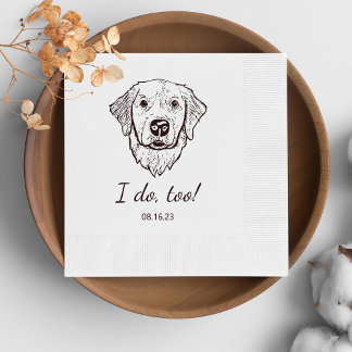 Einfach tue ich zu Hunde Hand Zeichnend Hochzeit Serviette