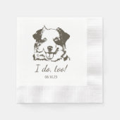Einfach tue ich zu Hunde Hand Zeichnend Hochzeit Serviette (Vorderseite)