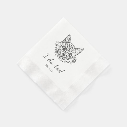 Einfach tue ich zu katzenhaft Zeichnend Hochzeit Serviette (Ecke)