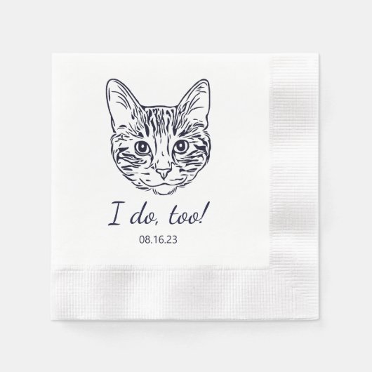 Einfach tue ich zu katzenhaft Zeichnend Hochzeit Serviette (Vorderseite)