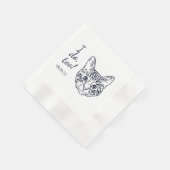 Einfach tue ich zu katzenhaft Zeichnend Hochzeit Serviette (Ecke)