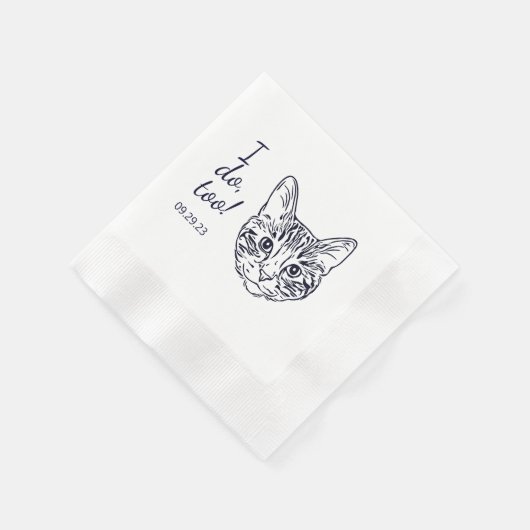 Einfach tue ich zu katzenhaft Zeichnend Hochzeit Serviette (Ecke)