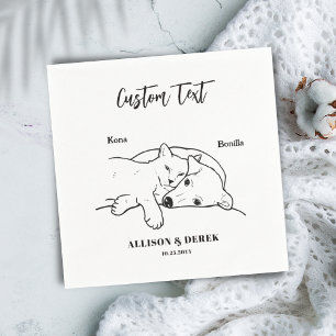 Einfach tun wir zu Hunde Katze Hochzeitstiefel Nam Serviette