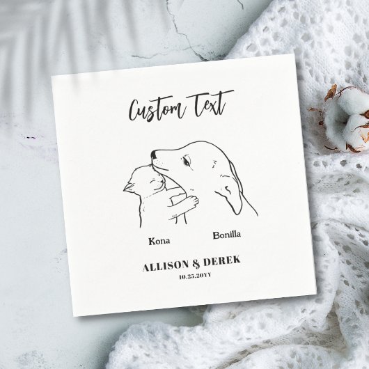 Einfach tun wir zu Hunde Katze Hochzeitstiefel Nam Serviette